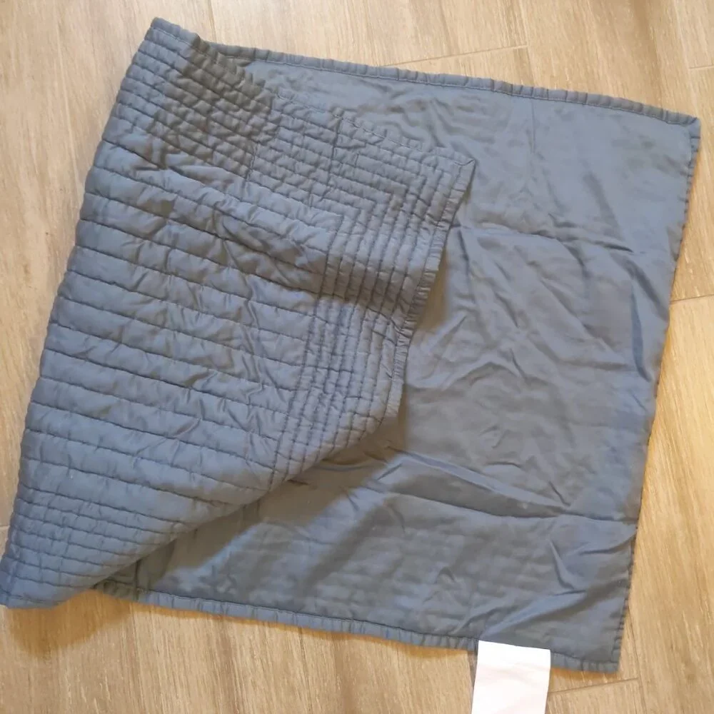 West Elm Silky TENCEL Pick Stitch Quilt King Sham Dark Blue